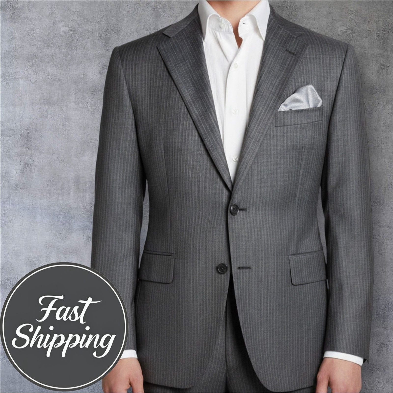 Hickey Freeman Men's Blazer Sport Coat Two Button Suit Jacket 42l Gray Wool